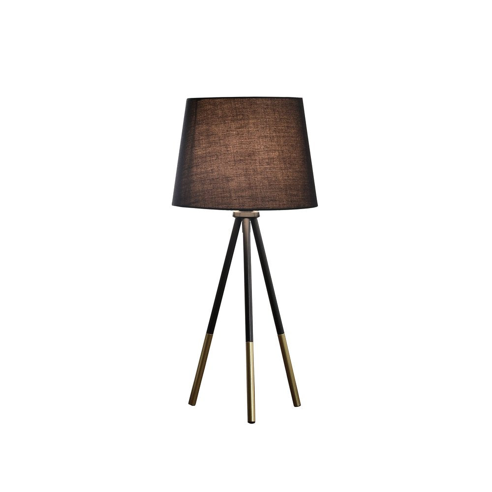 20" Gold Tripod Table Lamp With Black Empire Shade HomeRoots