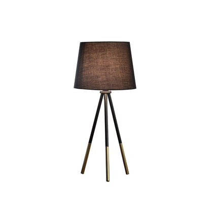 20" Gold Tripod Table Lamp With Black Empire Shade HomeRoots