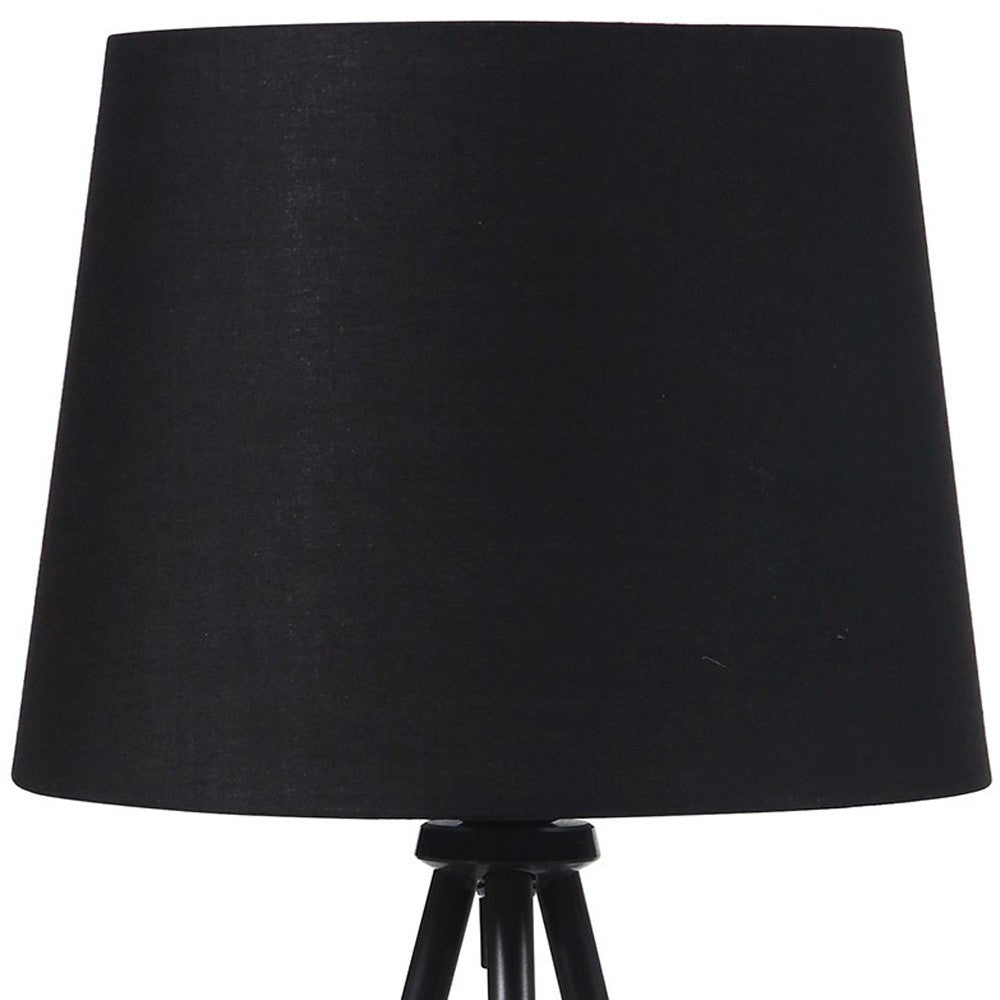 20" Gold Tripod Table Lamp With Black Empire Shade