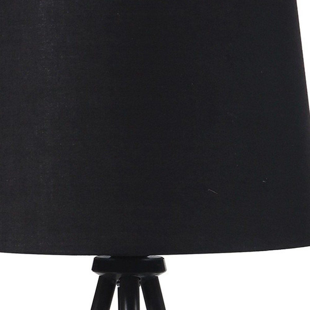 20" Gold Tripod Table Lamp With Black Empire Shade — view 5