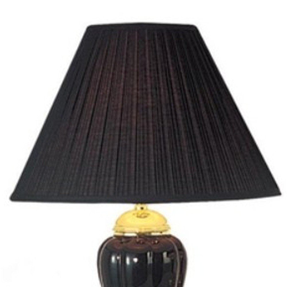 Set of Three 64" Black Urn Bedside Lamps With Empire Shades HomeRoots