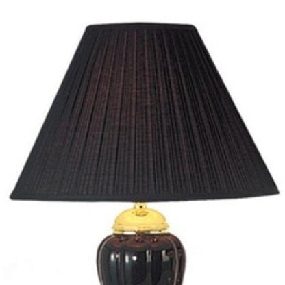Set of Three 64" Black Urn Bedside Lamps With Empire Shades HomeRoots