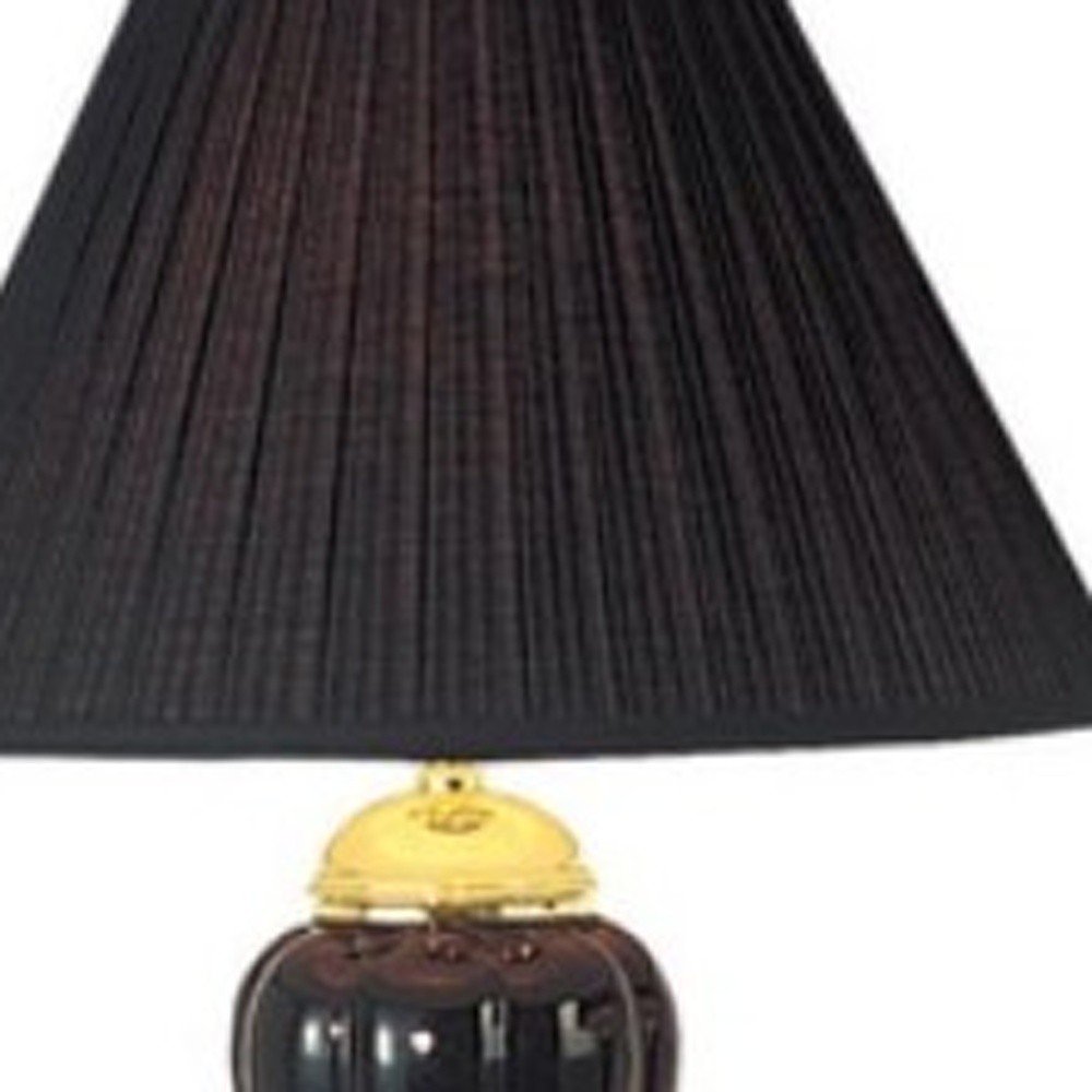 Set of Three 64" Black Urn Bedside Lamps With Empire Shades HomeRoots