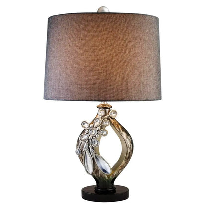 Brown and Gold Faux Crystal Glam Accent Table Lamp HomeRoots