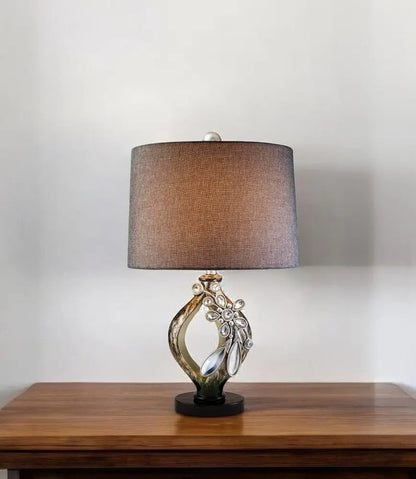 Brown and Gold Faux Crystal Glam Accent Table Lamp HomeRoots