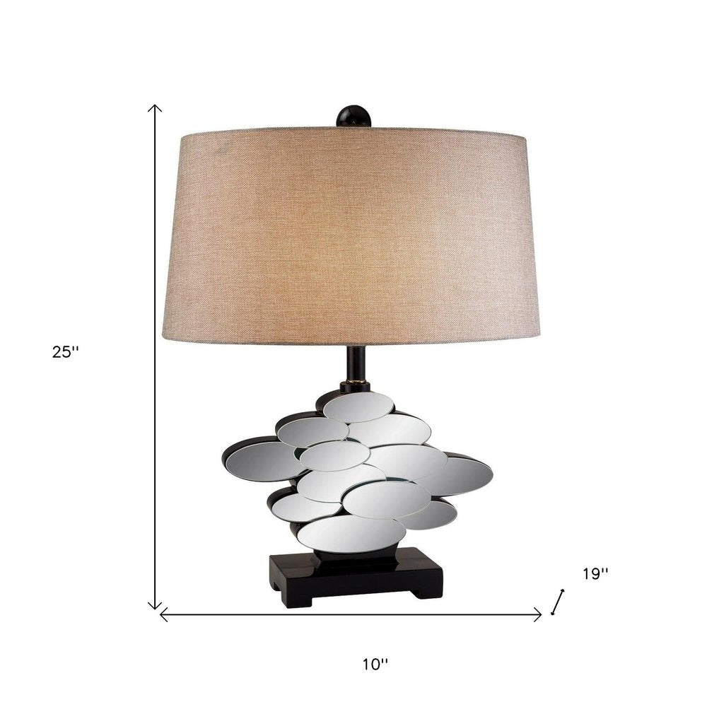 Beautiful Bronzed Table Lamp with Glass Accents HomeRoots