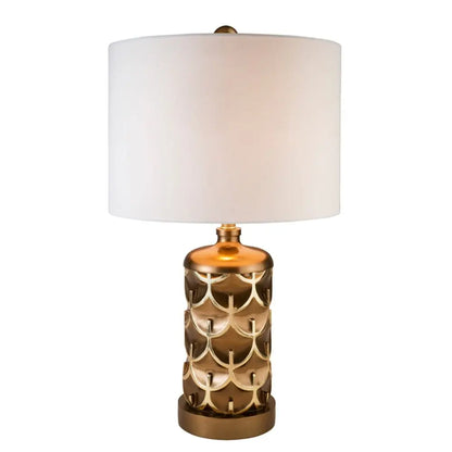 Magestic Brown and Gold Geo Table Lamp HomeRoots