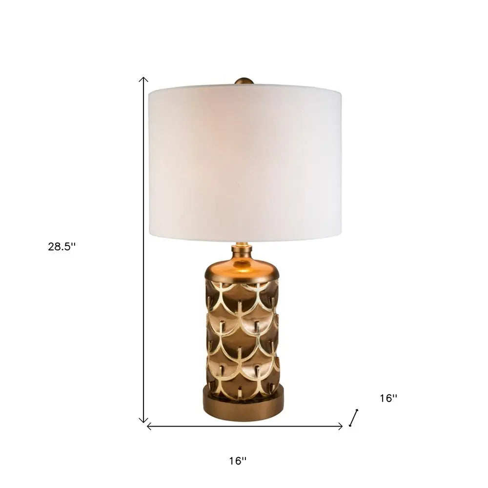 Magestic Brown and Gold Geo Table Lamp HomeRoots