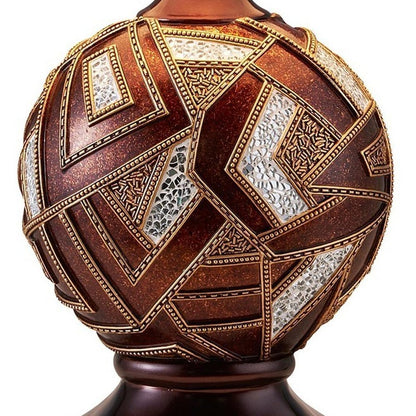 Brown Metallic Mosaic Design Table Lamp HomeRoots