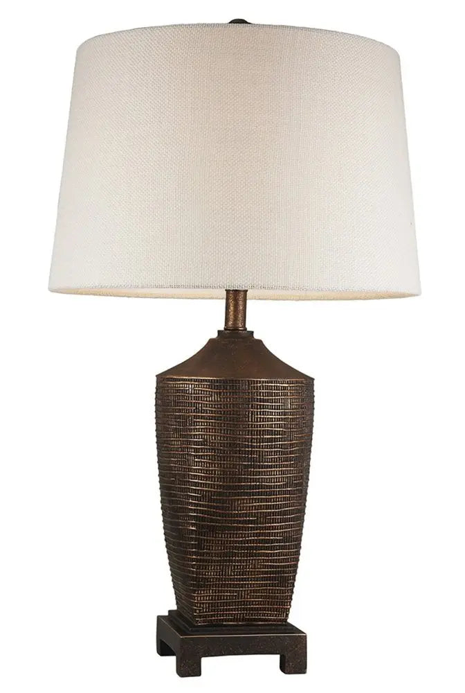 Fantastic Rustic Ribbed Bronze Table Lamp HomeRoots