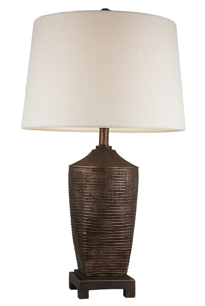 Fantastic Rustic Ribbed Bronze Table Lamp HomeRoots