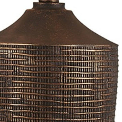 Fantastic Rustic Ribbed Bronze Table Lamp HomeRoots