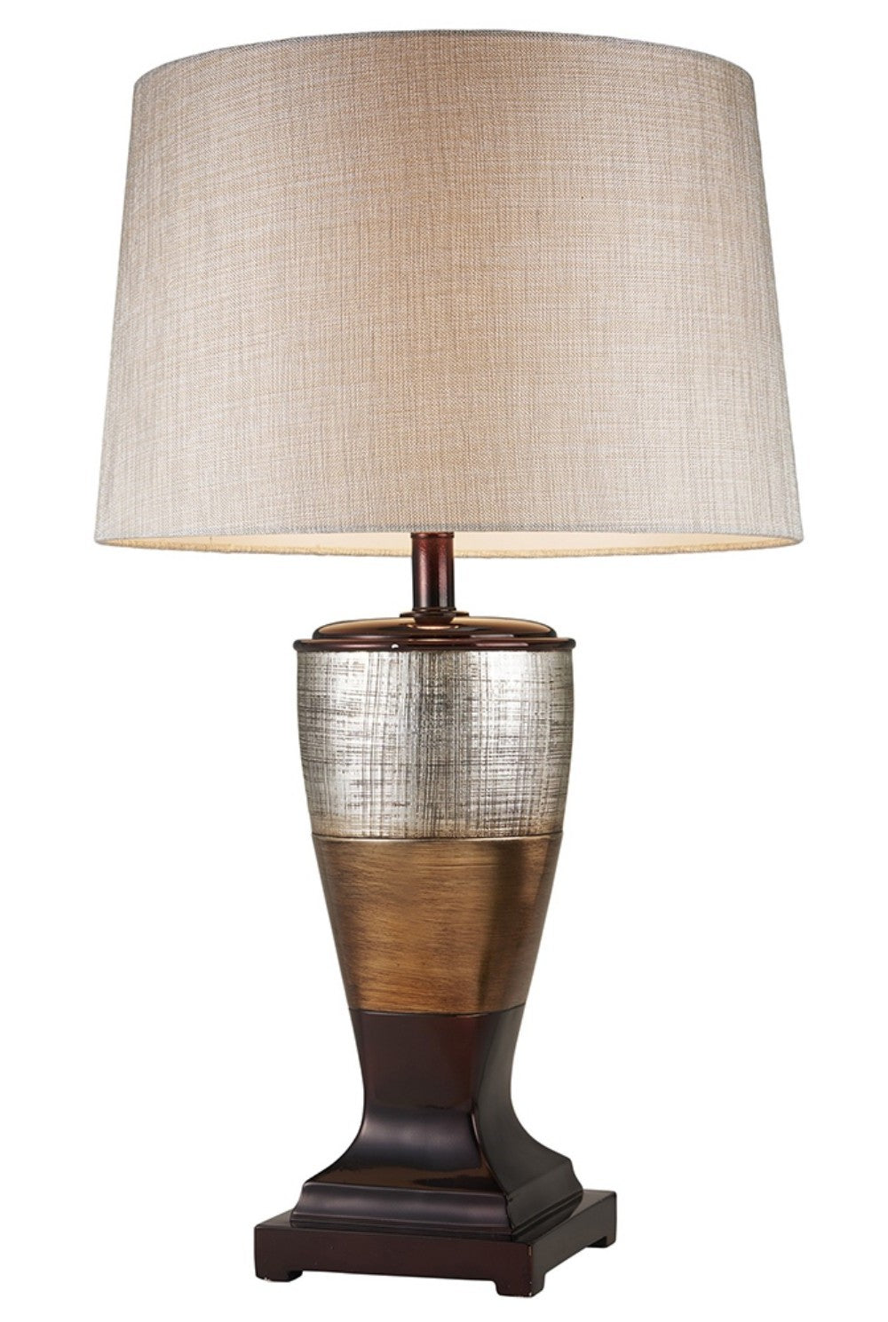 Exotic Brown and Gold Wide Stripe Table Lamp