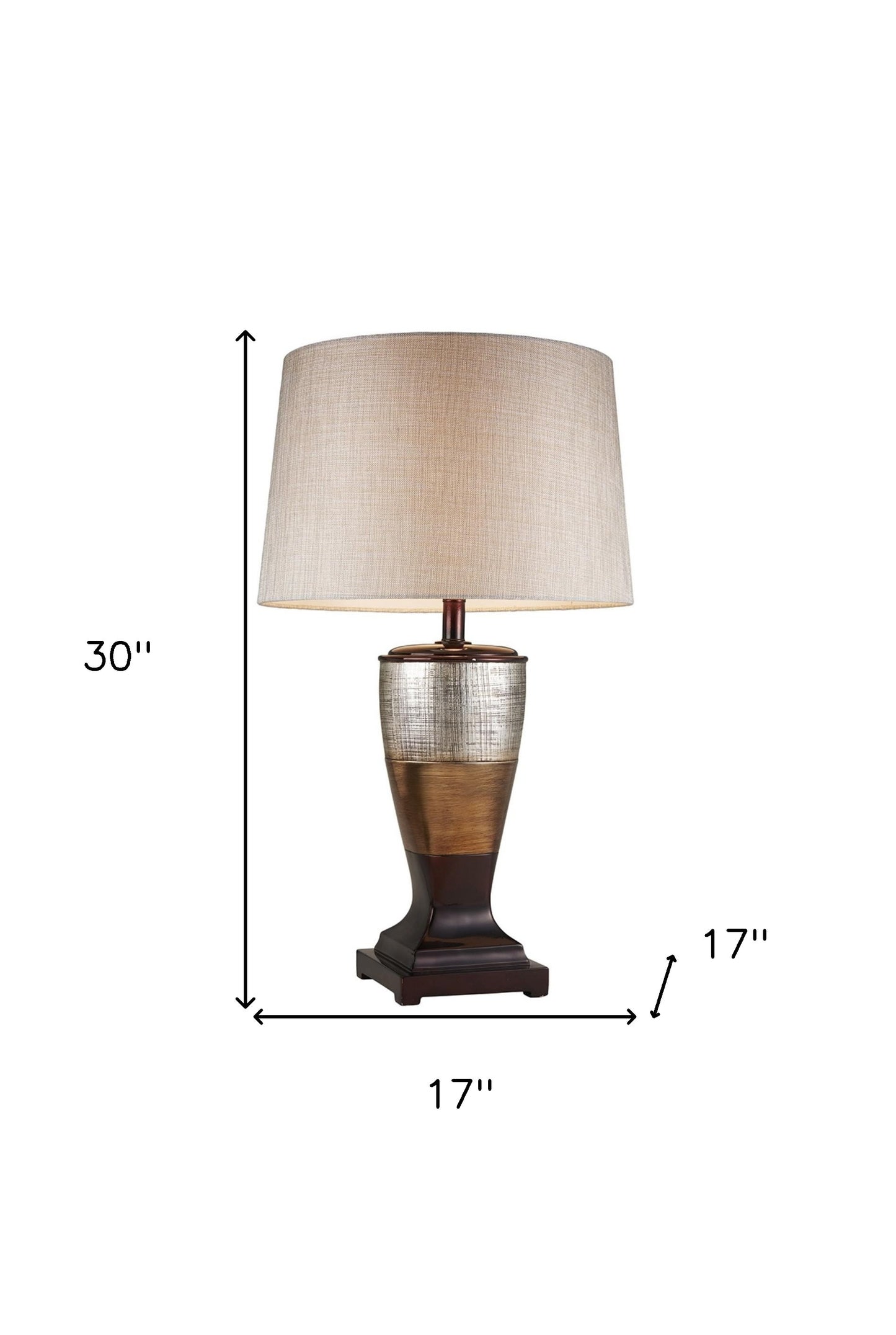 Exotic Brown and Gold Wide Stripe Table Lamp