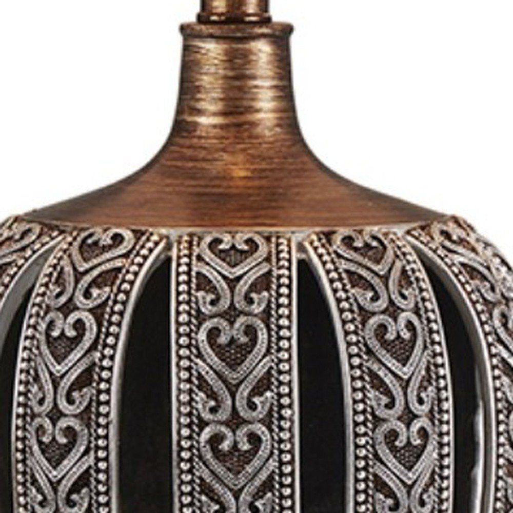 Primo Tall Brown Table Lamp with White Lamp Shade HomeRoots