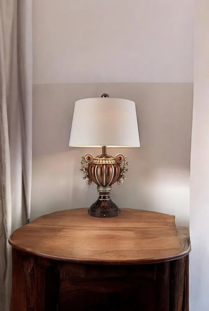 Tall Bronze Urn Shaped Table Lamp HomeRoots