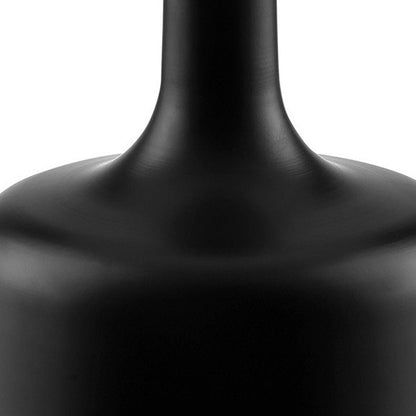 17" Black Metal Bedside Table Lamp With White Shade HomeRoots