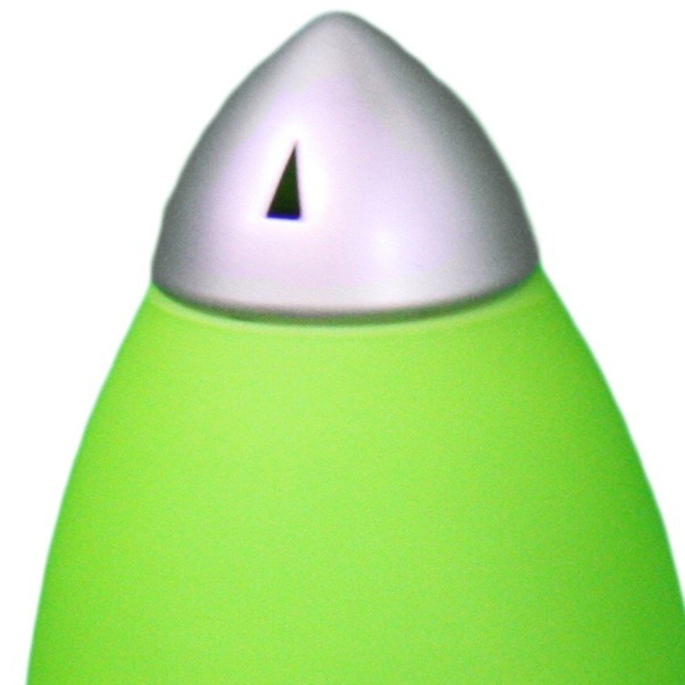 11" Green And Silver Acrylic And Metal Rocket Shaped Bedside Lamp HomeRoots