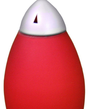 11" Red And Silver Acrylic And Metal Rocket Shaped Bedside Lamp HomeRoots