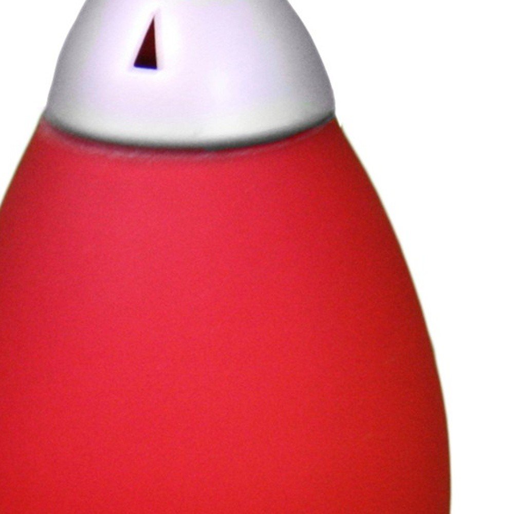 11" Red And Silver Acrylic And Metal Rocket Shaped Bedside Lamp HomeRoots