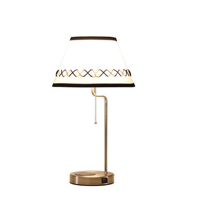 20" Silver Bedside Table Lamp With Off White Empire Shade HomeRoots