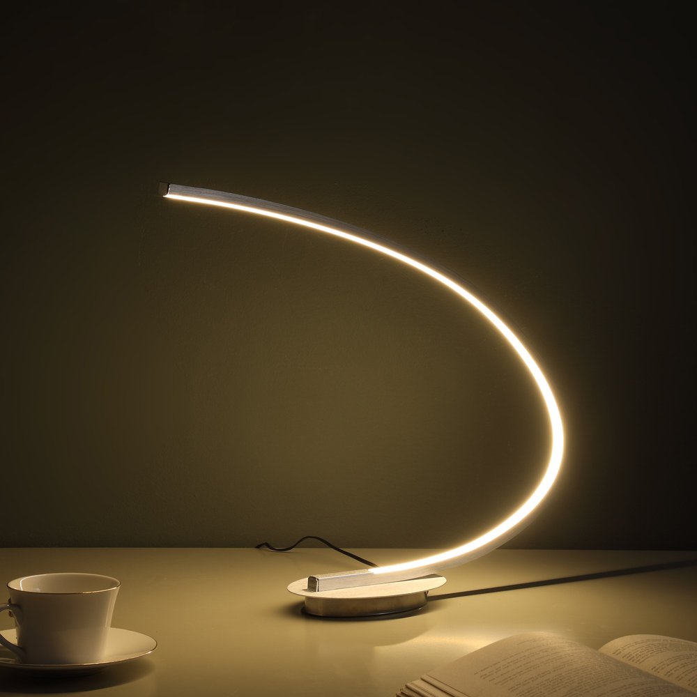 16" Silver Metal Desk Led Table Lamp — view 4