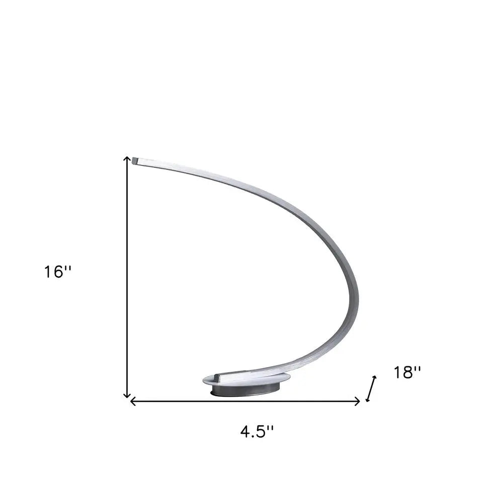 16" Silver Metal Desk Led Table Lamp HomeRoots