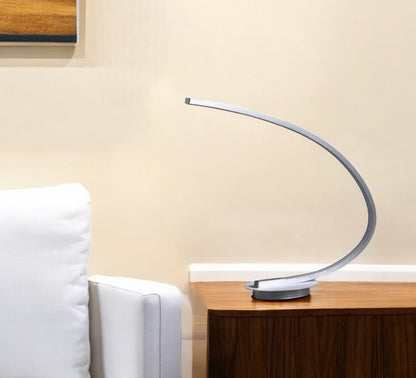 16" Silver Metal Desk Led Table Lamp