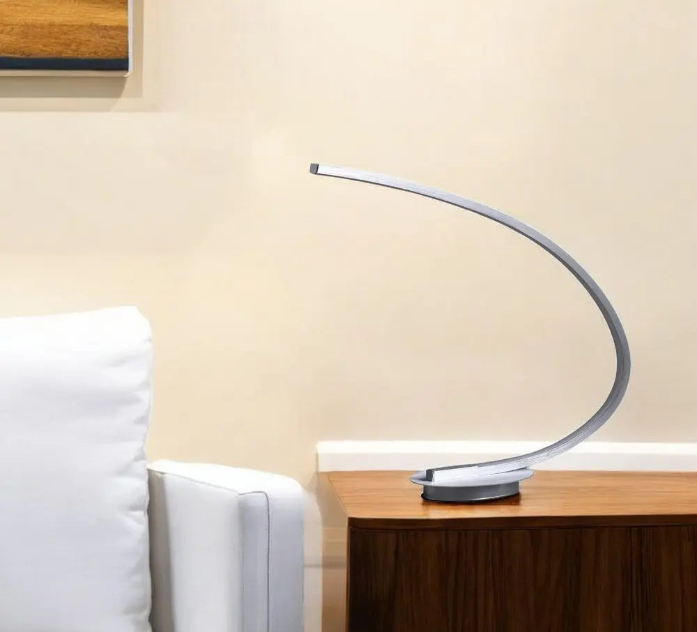 16" Silver Metal Desk Led Table Lamp HomeRoots