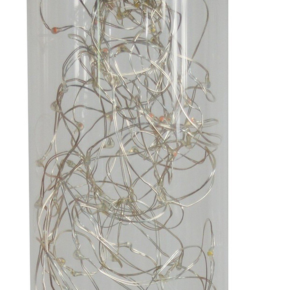 13" Silver Metal Column LED Rope Table Lamp With Clear — view 6