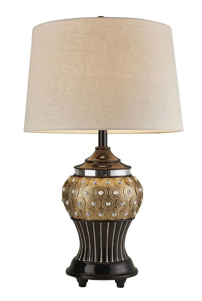 Glitzy Gold Bejeweled Table Lamp HomeRoots