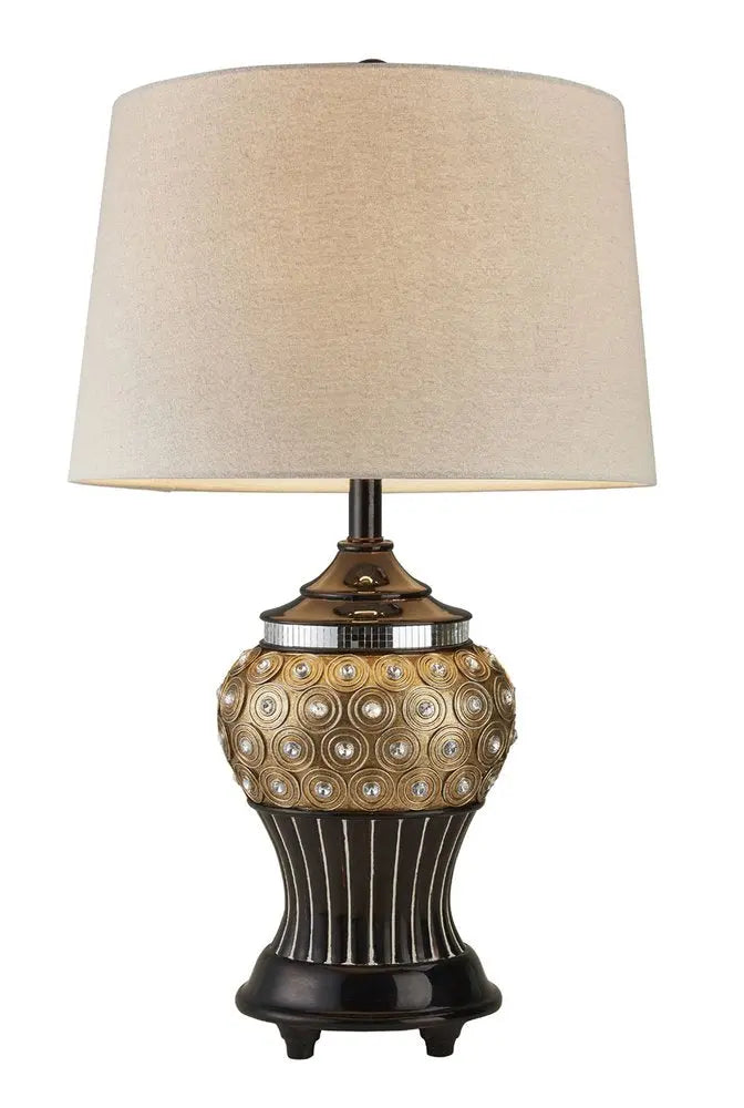 Glitzy Gold Bejeweled Table Lamp HomeRoots