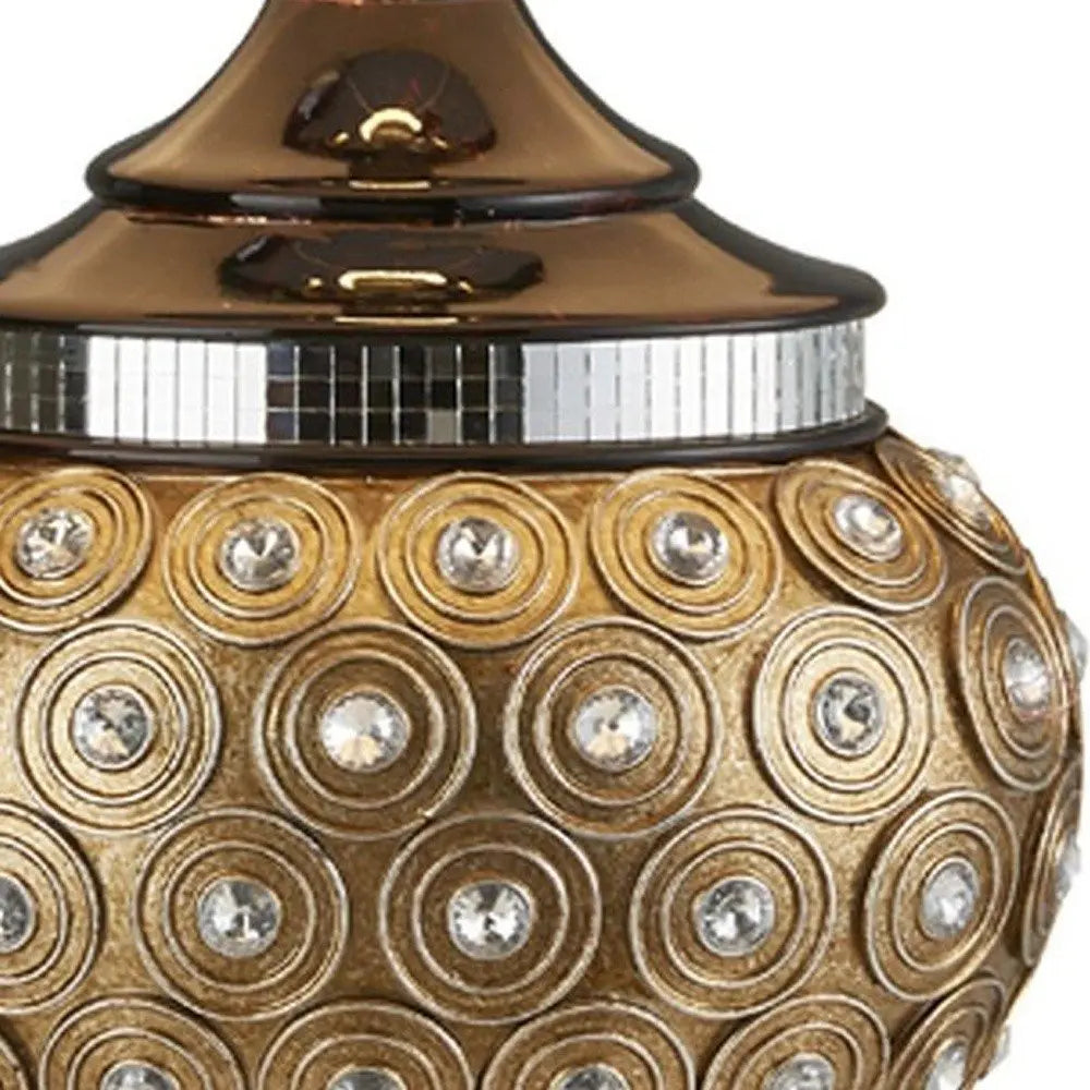 Glitzy Gold Bejeweled Table Lamp HomeRoots