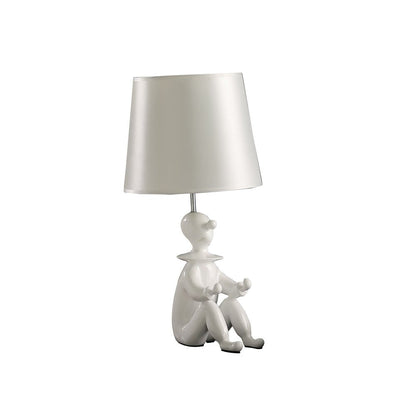 21" White Novelty Clown Table Lamp With White Empire Shade HomeRoots