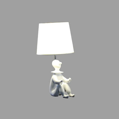 21" White Novelty Clown Table Lamp With White Empire Shade HomeRoots