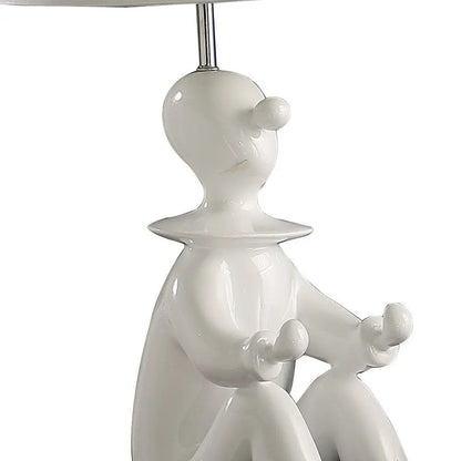 21" White Novelty Clown Table Lamp With White Empire Shade HomeRoots