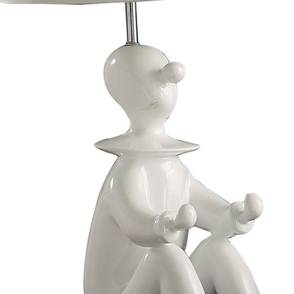 21" White Novelty Clown Table Lamp With White Empire Shade HomeRoots