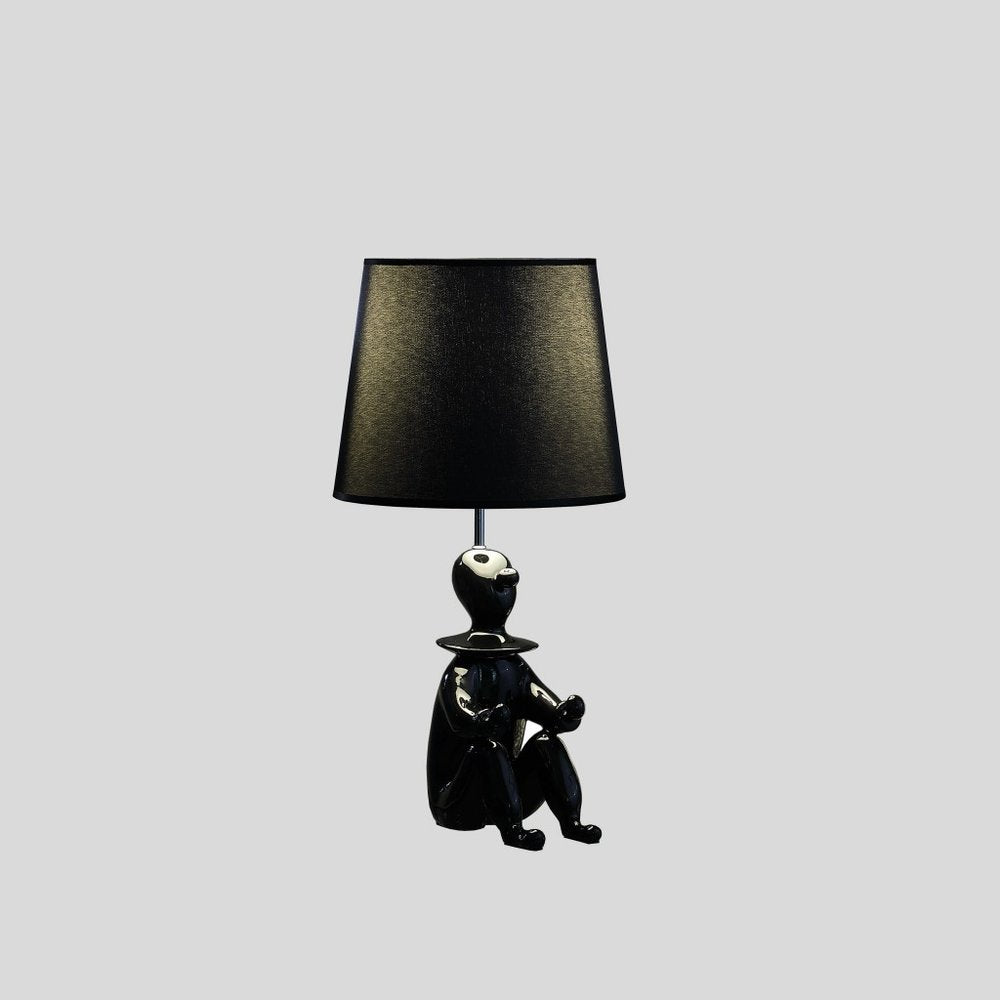 21” Black Sculptural Clown Phone Holder Desk Lamp HomeRoots