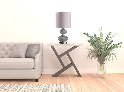 24" Chrome and Faux Crystal Double Orb Table Lamp With White Classic Drum Shade HomeRoots