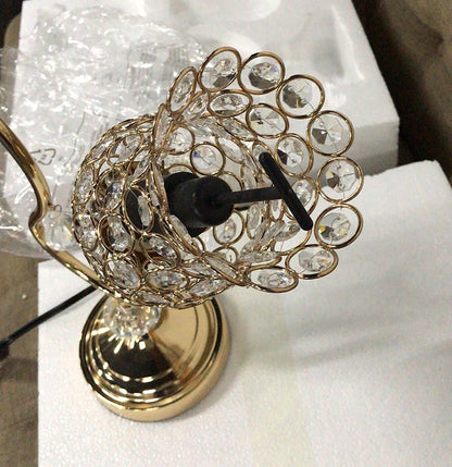 19" Gold Two Light Bedside Table Lamp With Clear Novelty Shade HomeRoots