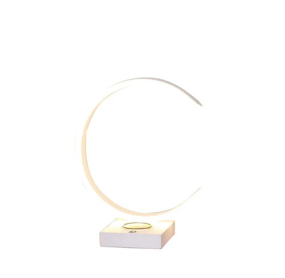 14" White Metal LED with USB Wireless Charger Table Lamp HomeRoots