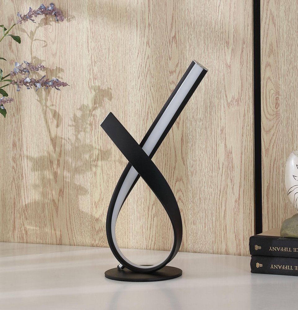 17" Black Bedside Led Table Lamp HomeRoots