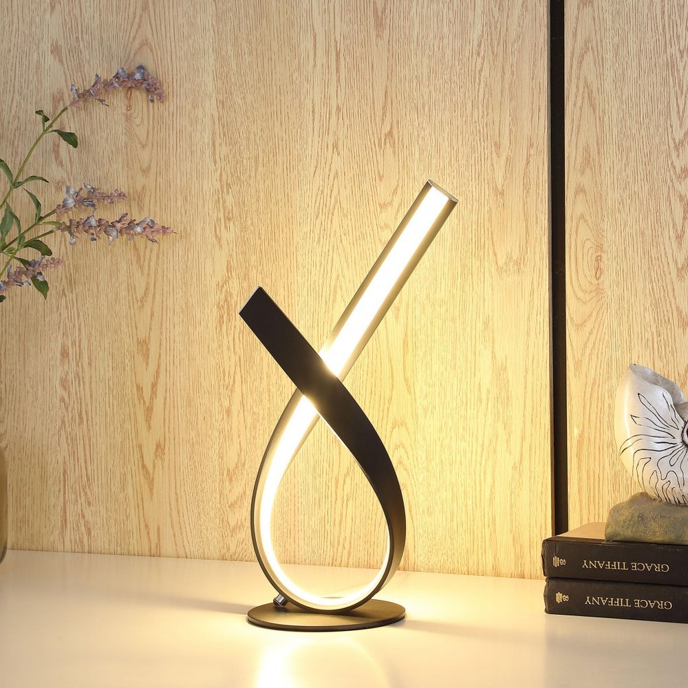 17" Black Bedside Led Table Lamp HomeRoots
