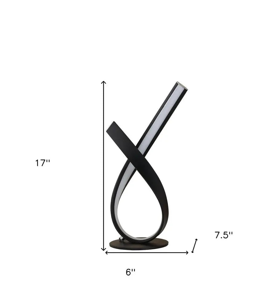 17" Black Bedside Led Table Lamp HomeRoots
