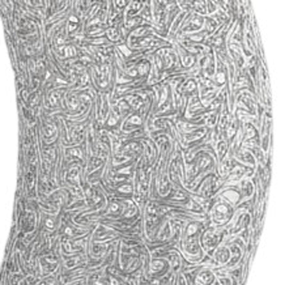 12" Silver Bedside Table Lamp With Silver Swirl Novelty Shade HomeRoots