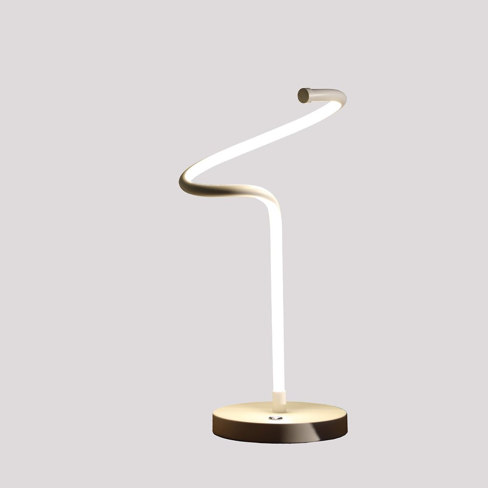 18" White Curvy Spiral LED Table Lamp — view 2