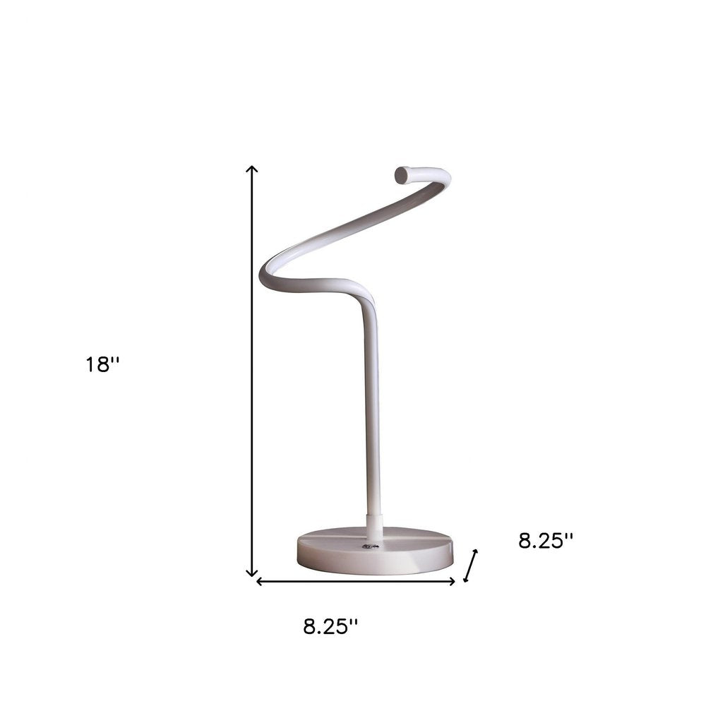 18" White Curvy Spiral LED Table Lamp — view 6