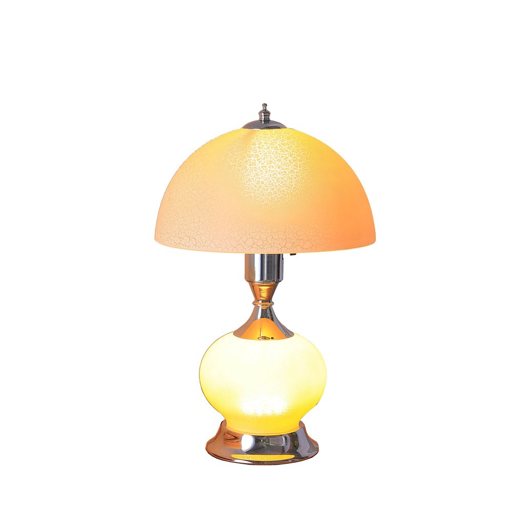24" Silver Bedside Led Table Lamp With Pink Bowl Shade — view 4