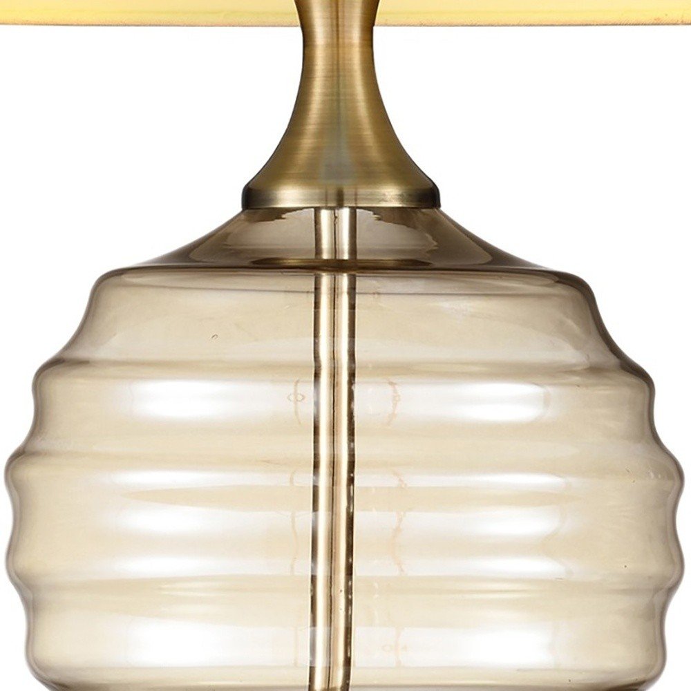 23" Off-White Metal Bedside Table Lamp With Off-White Shade — view 3
