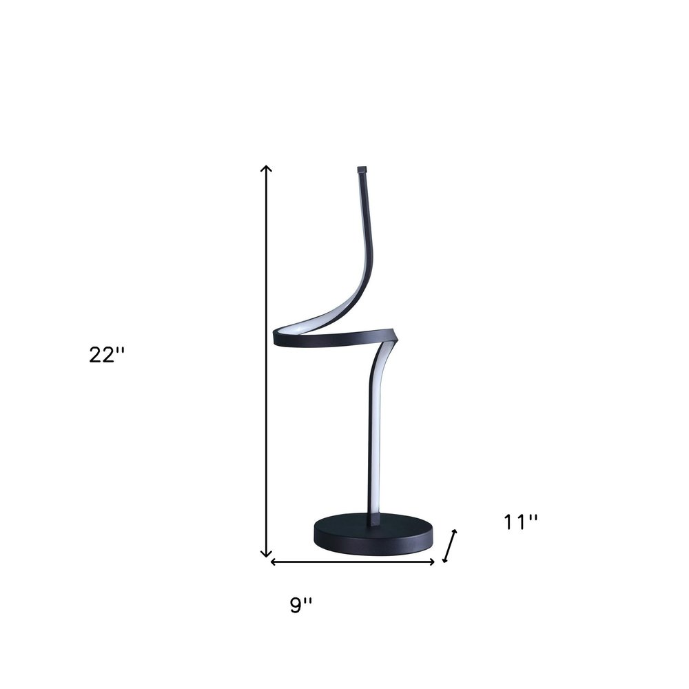22" Black Bedside Led Table Lamp — view 3